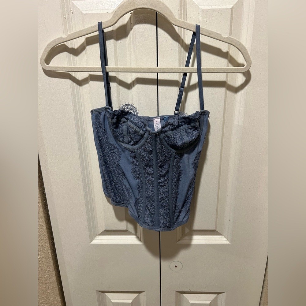 Urban Outfitters Out From Under Modern Love Blue Corset Top , Small - Picture 7 of 10
